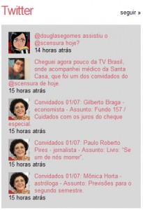 Comentários do site da TV Brasil vêm do Twitter - Mashup