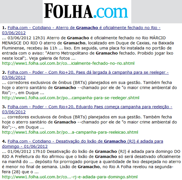 Folha de S. Paulo - Lixão de Gramacho